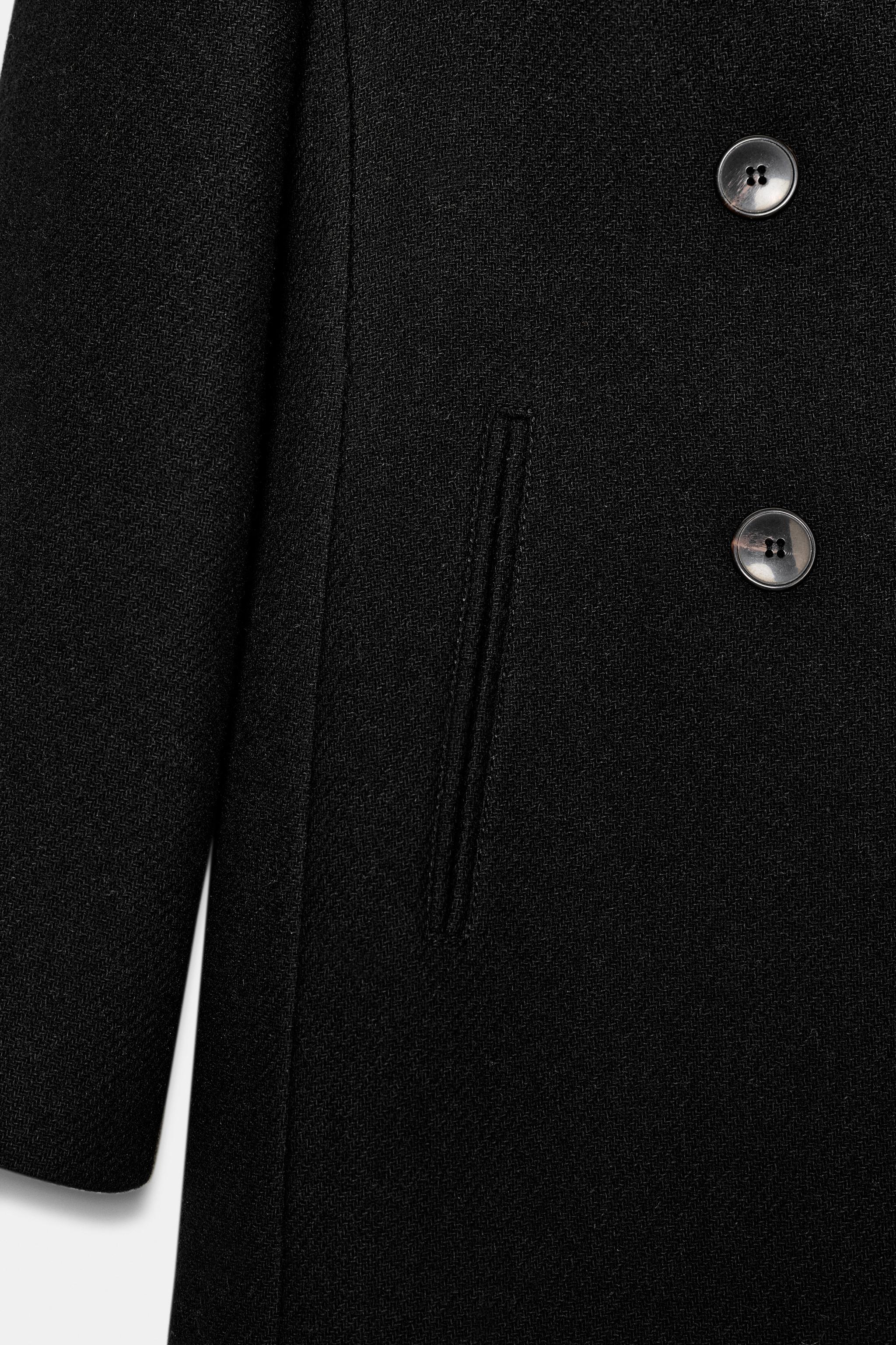 DOUBLE-BREASTED COAT WITH SHOULDER PADS